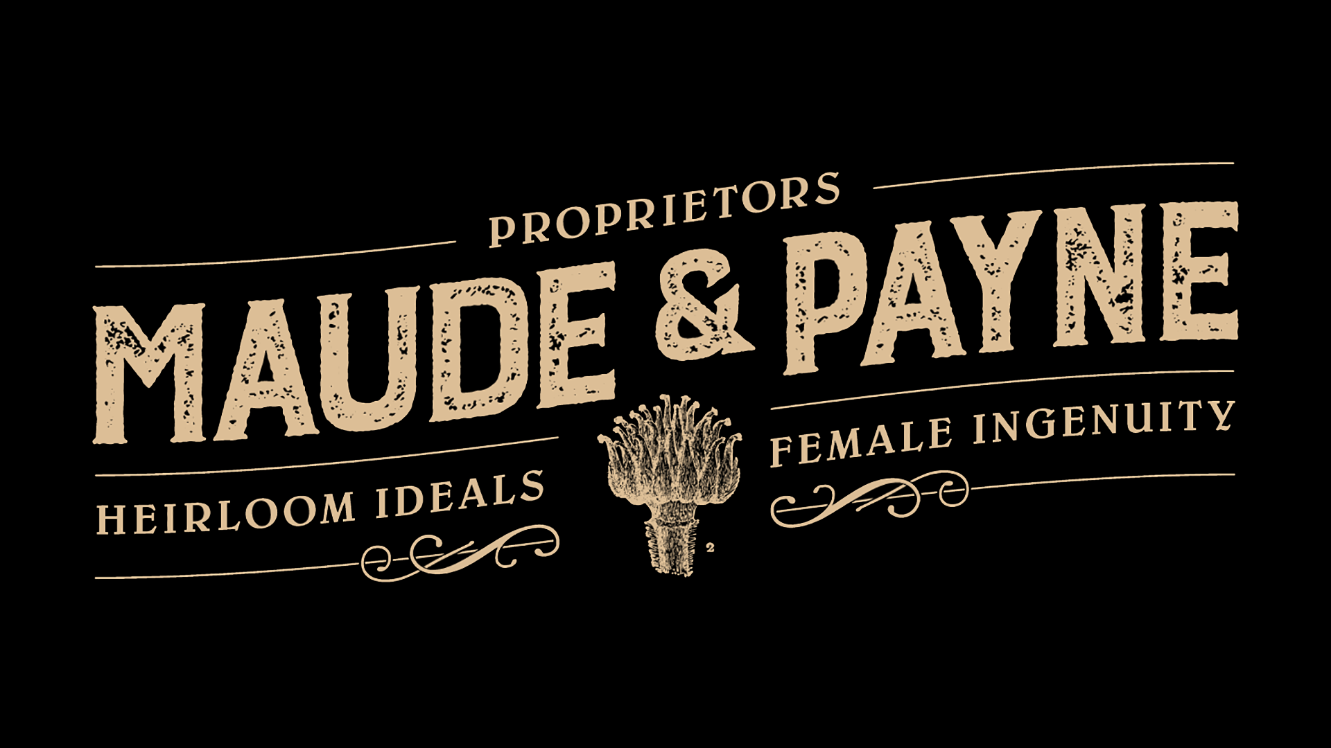 Maude and Payne Logo Design alt design on black