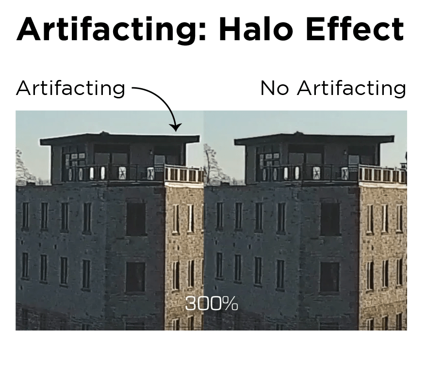 Image halo effect, artifacting