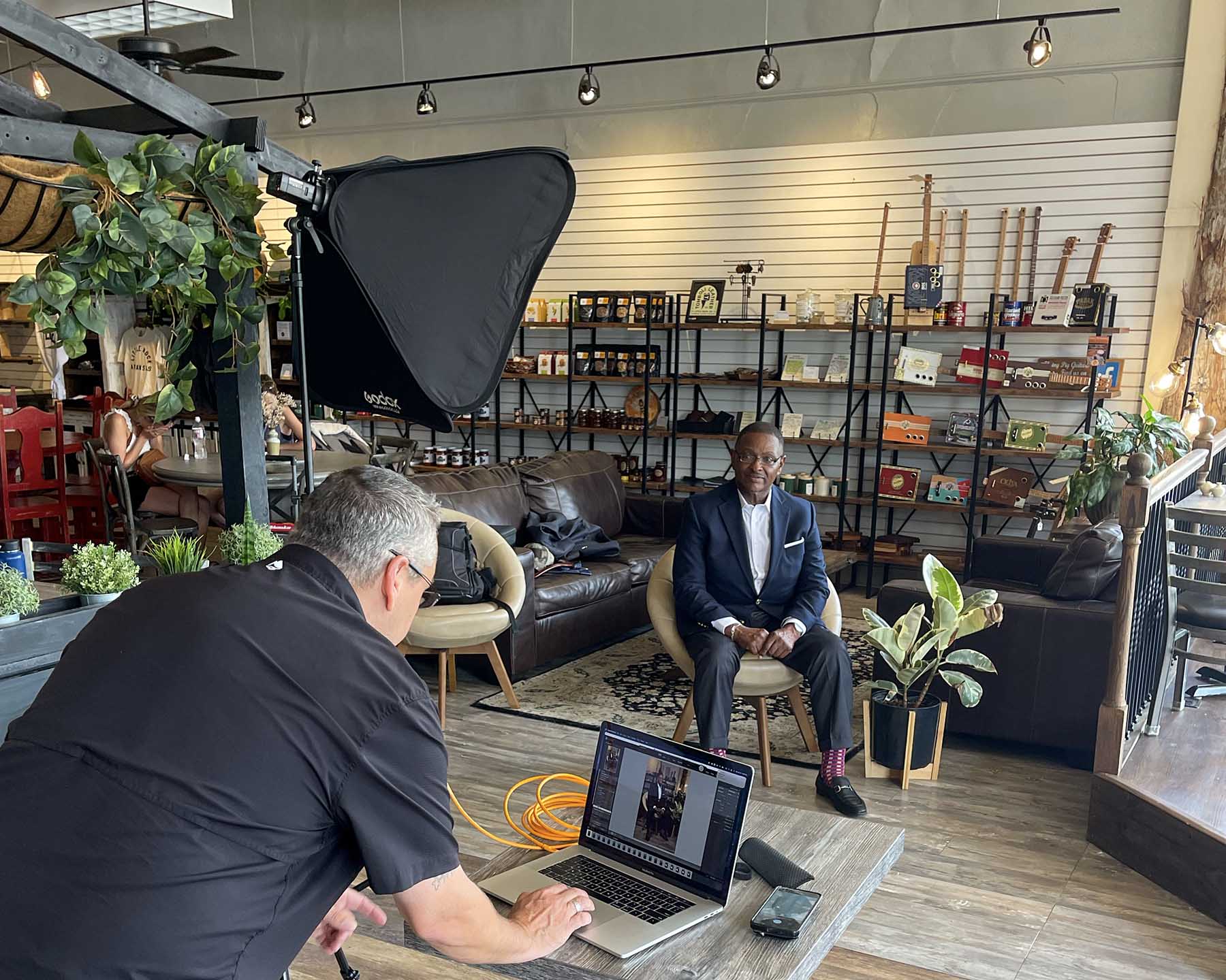 Behind the scenes corporate portrait photography