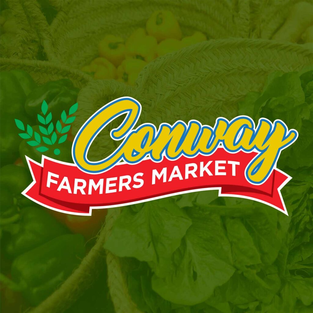 Conway Farmers Market banner brand identity.